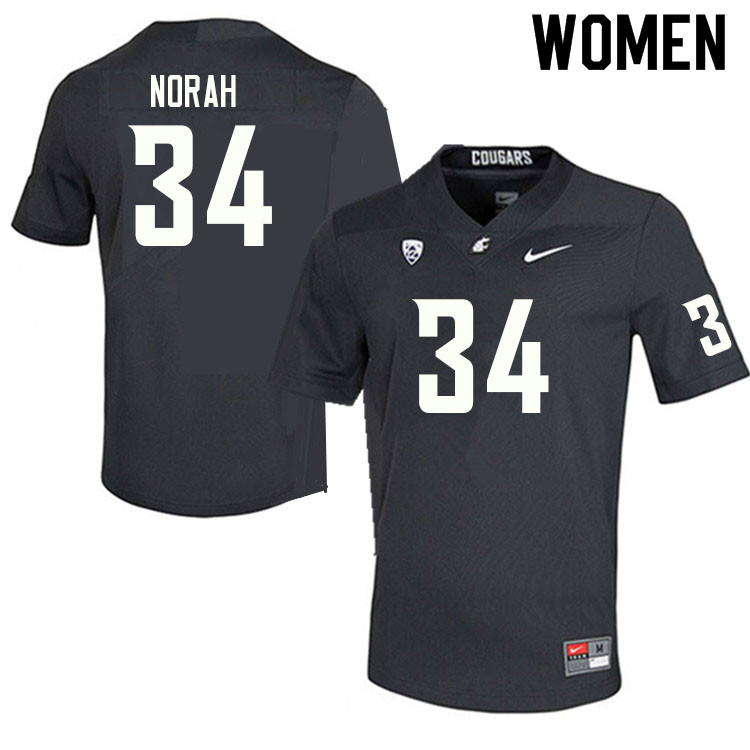 Women #34 Cole Norah Washington State Cougars College Football Jerseys Sale-Charcoal - Click Image to Close